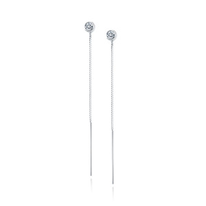 Cercei argint lungi cu lant si piatra  DiAmanti Z1809EPR_W-DIA (Argint 925‰ 1,4 g.)